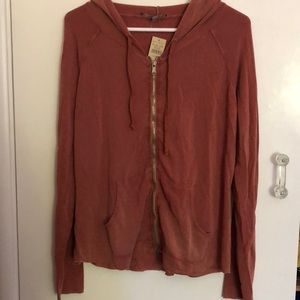 American Eagle burnt orange zip up hoodie